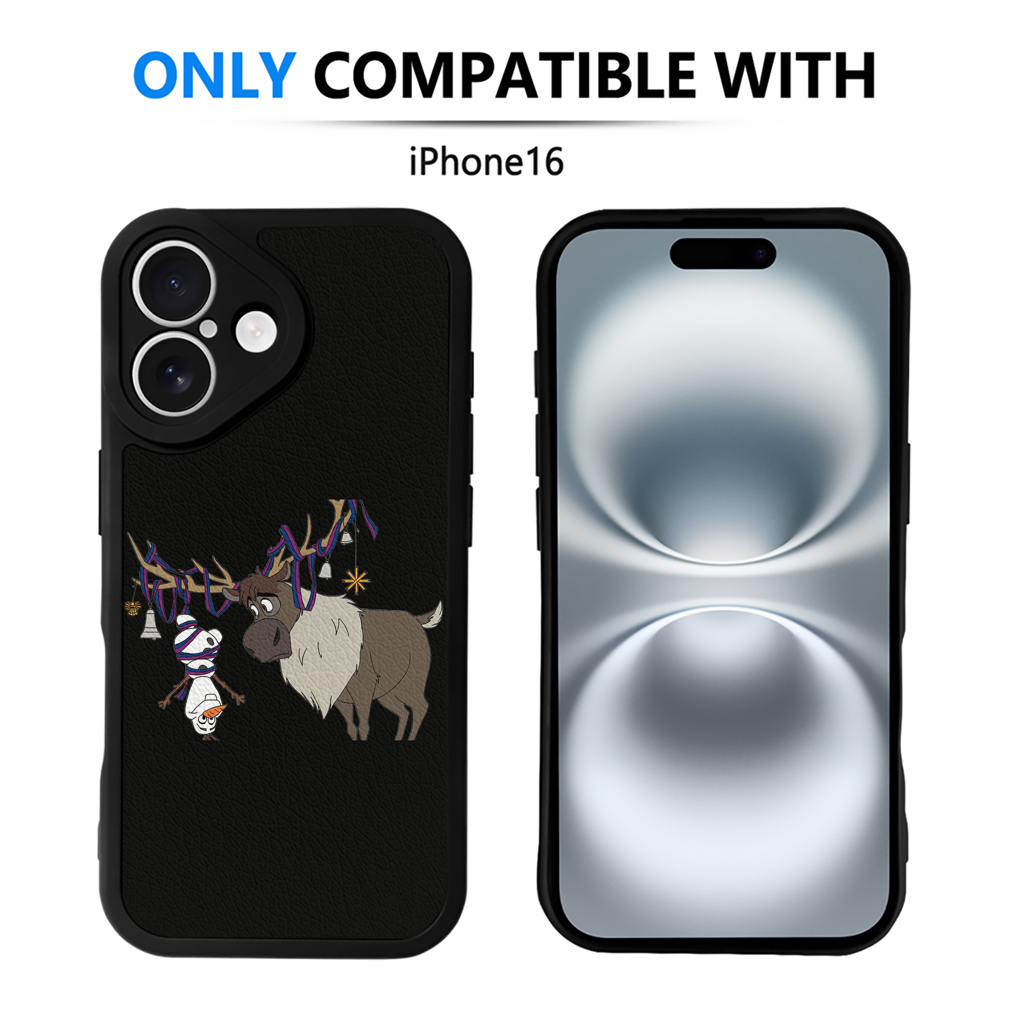 （画像用） アナと雪の女王 アンナ エルサ Frozen Anna Elsa 【iPhone 16シリーズ対応】シリコンスマホケース（レザー調） 材質：シリコン